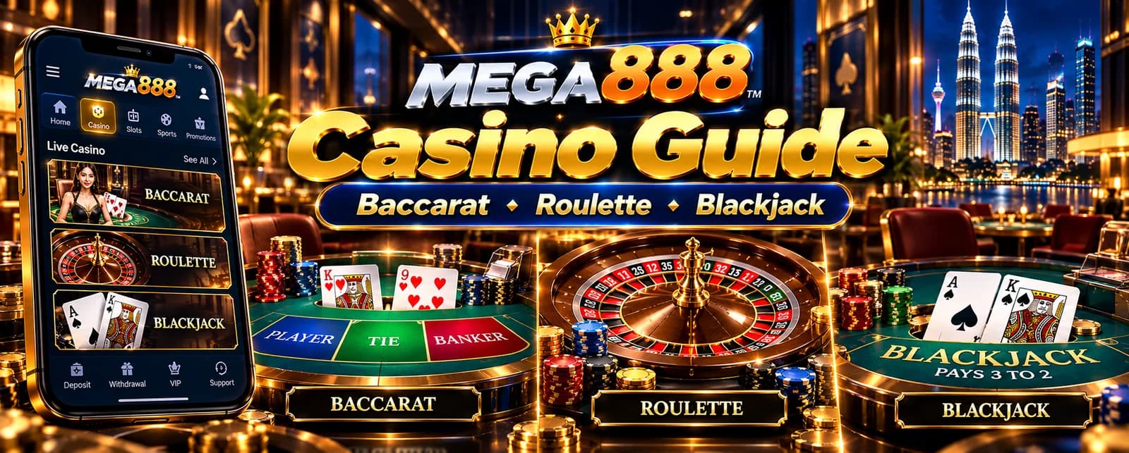 MEGA888 Casino Guide – Baccarat, Roulette and Blackjack